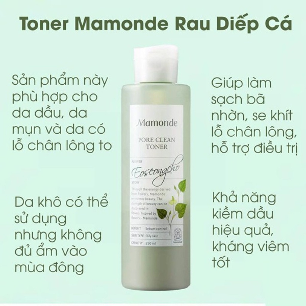 [Xanh Lá Đậm] Toner Diếp Cá Mamonde 250ml