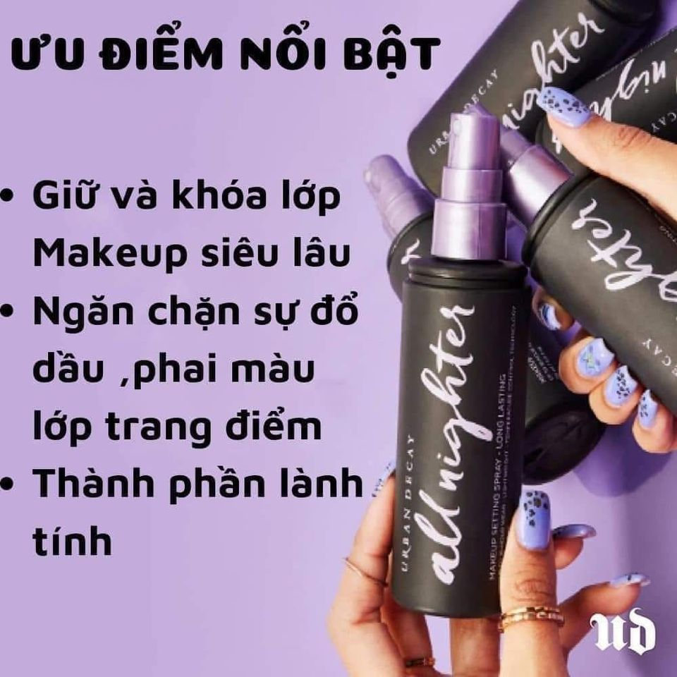 (Hộp Tím) - Xịt Khóa Nền Makeup Urban Decay All Night 15ml