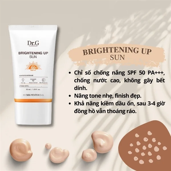 Kem chống nắng vật lý Dr.G Green Mild Up Sun+ SPF50+/ PA++++ 50ml Vạch xanh lá