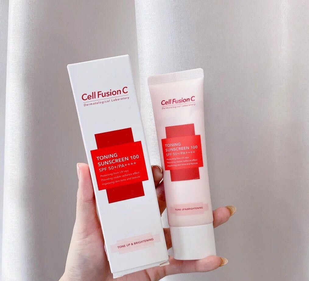 Kem chống nắng Cell Fusion C Toning Sunscreen 100 50ml Hồng (Xách tay)