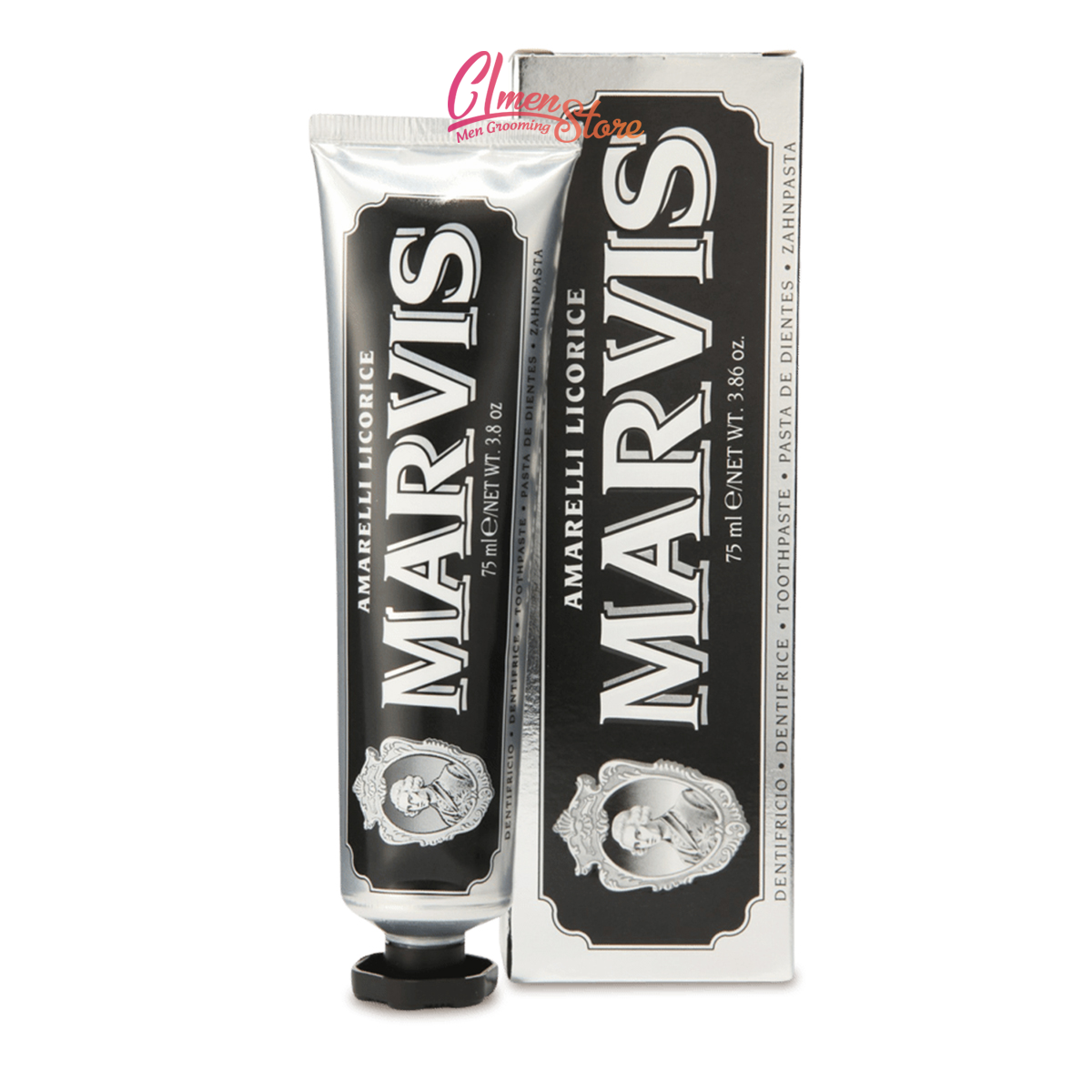 Marvis - Kem đánh răng Whitening Mint màu bạc 85ml (Trắng răng)