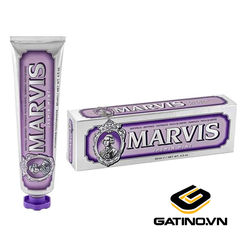 Marvis - Kem đánh răng Whitening Mint màu bạc 85ml (Trắng răng)