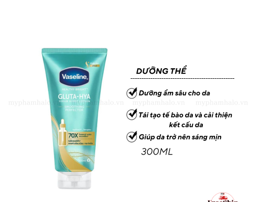 Dưỡng thể 10X Vaseline Gluta Hya Serum Burst Lotion Dewy Radiance hồng