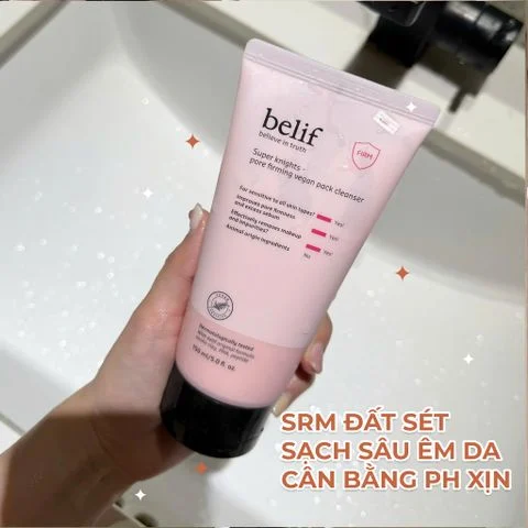 Sữa Rửa Mặt Dưỡng ẩm, Chống Lão Hóa Belif Super Knights Pore Firming Vegan Pack Cleanser 150ml