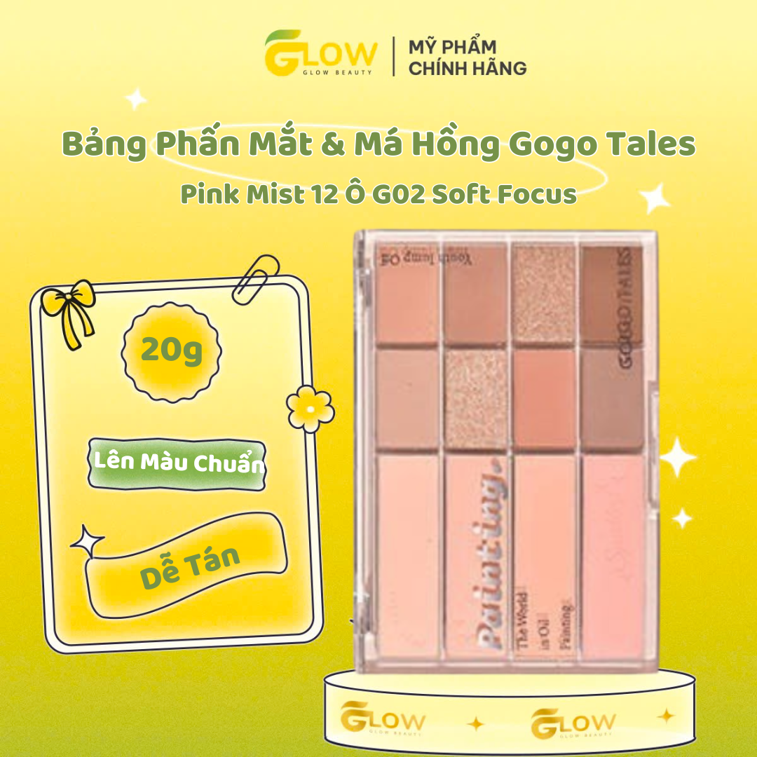 Bảng phấn mắt + má gogo tales 12 ô G02