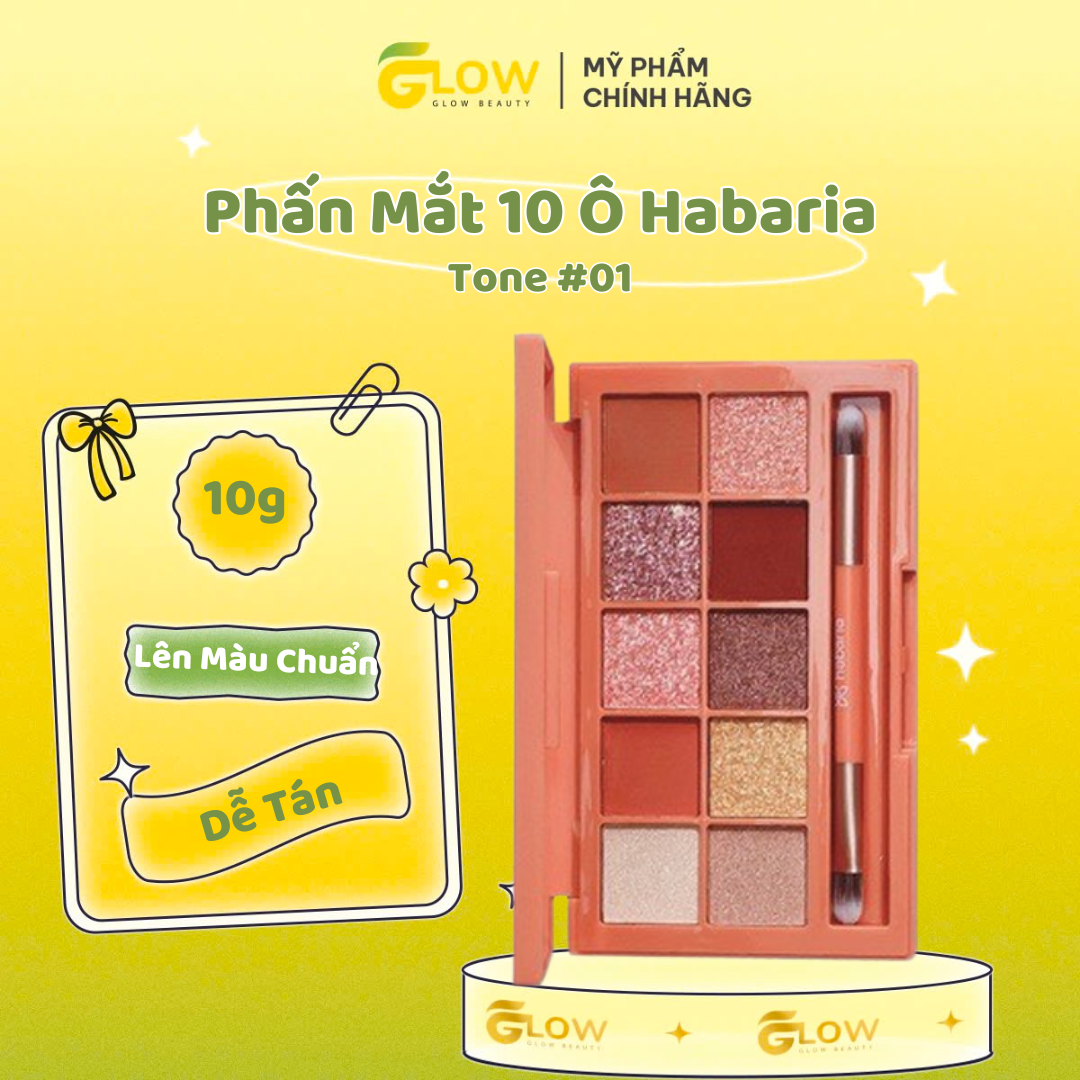 Phấn mắt 10 ô Habaria - Tone #01