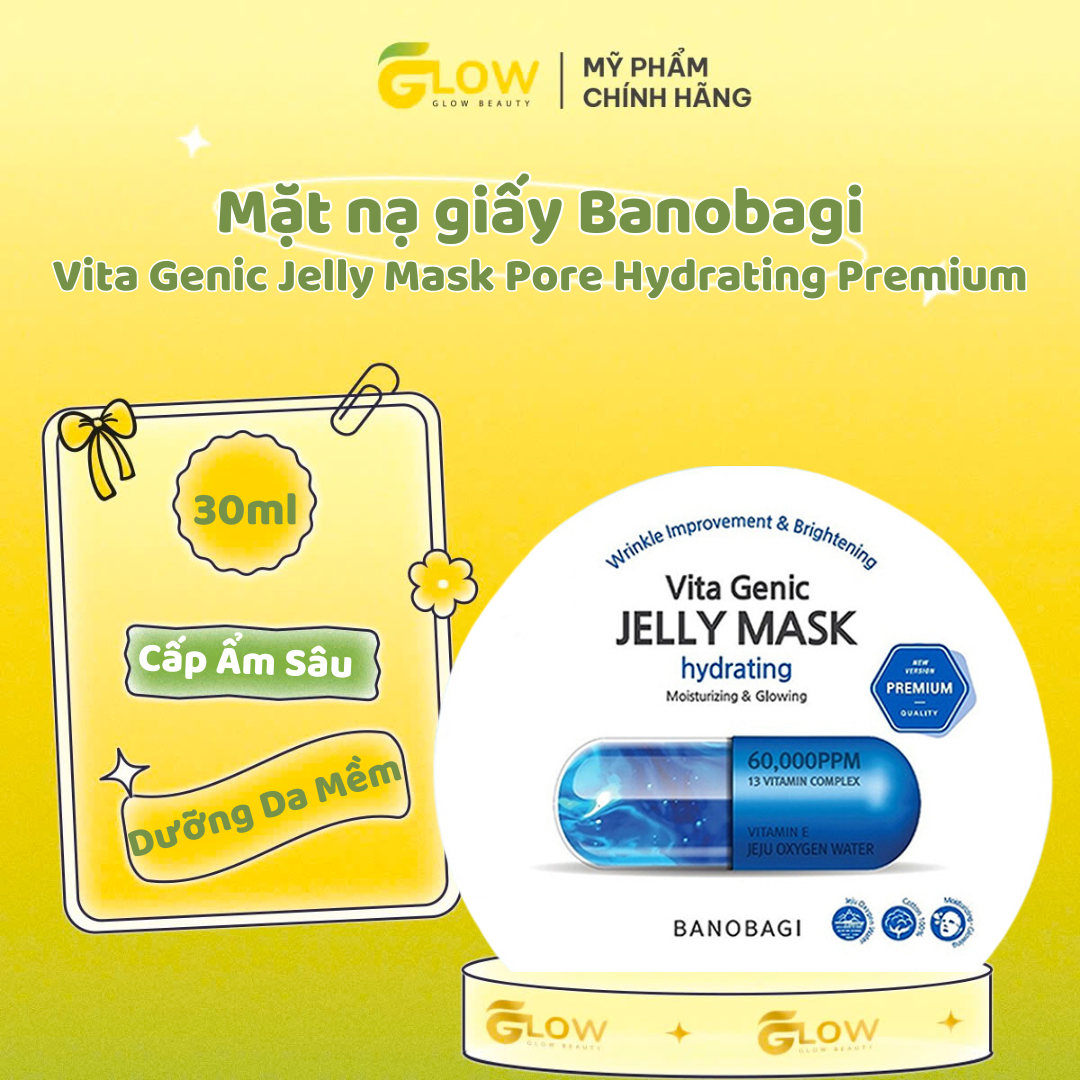 Mặt nạ giấy Banobagi Vita Genic Jelly Mask Pore Hydrating Premium xanh dương 30ml