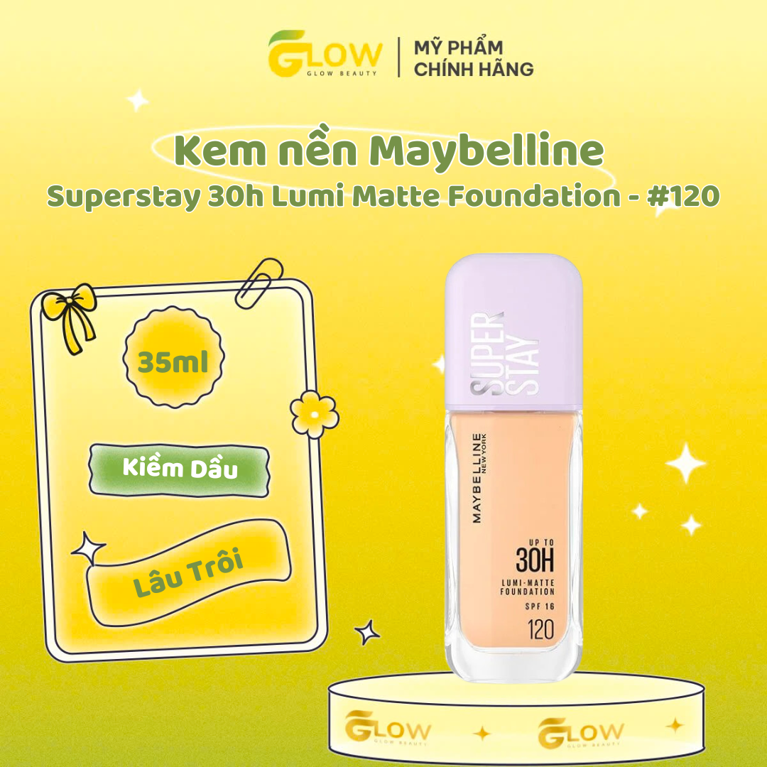 (Nắp Tím) - Kem nền Maybelline Superstay - Tone 120