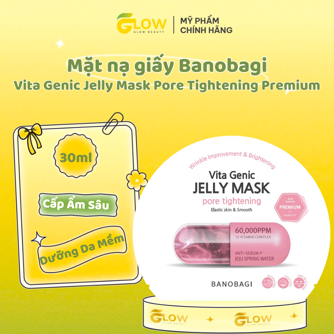 Mặt nạ giấy Banobagi Vita Genic Jelly Mask Pore Hydrating Premium xanh dương 30ml