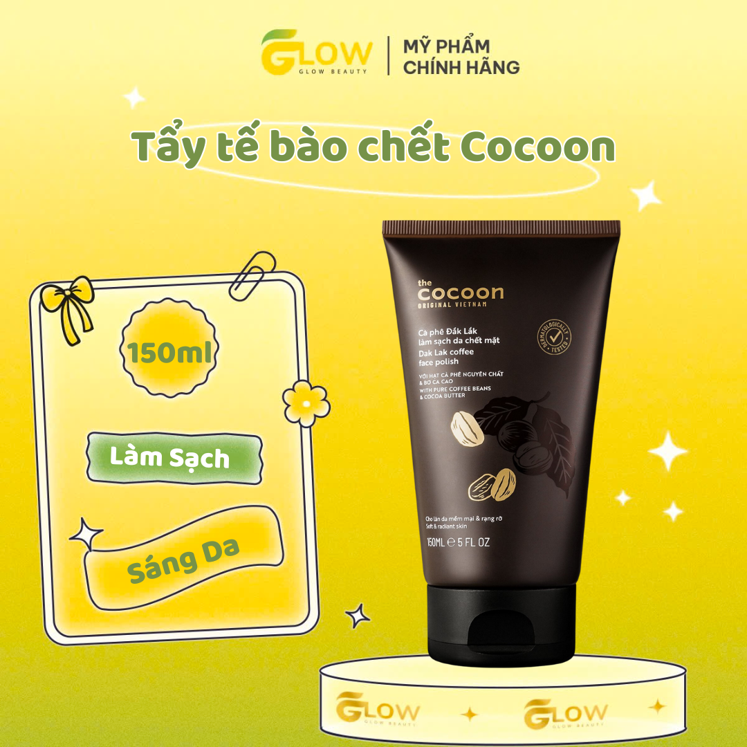 Tẩy tế bào chết cho mặt Cà Phê Daklak Cocoon [Tuýp Xanh-Nâu]