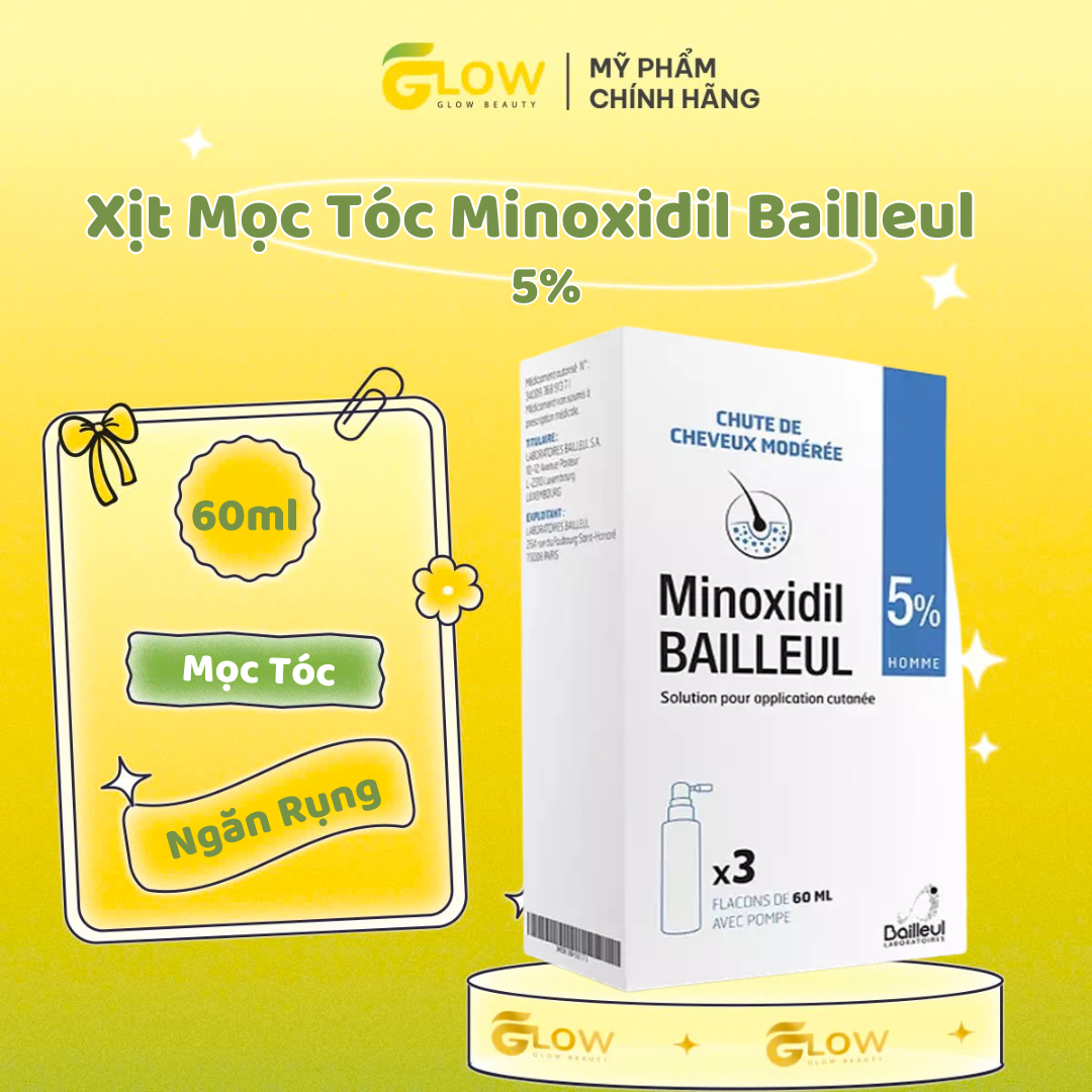 Xịt mọc tóc Minoxidil 2% Bailleul điều trị chứng rụng tóc (1 chai 60ml)