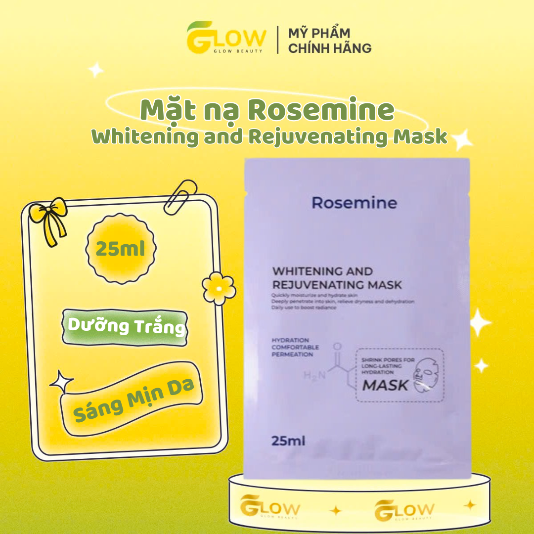 Mặt nạ Rosemine tím trắng da Whitening and Rejuvenating Mask 25ml
