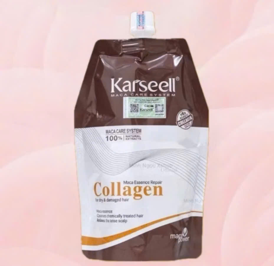Kem Ủ Tóc Phục Hồi Siêu Mượt Collagen KARSEELL Dạng Túi 500ml