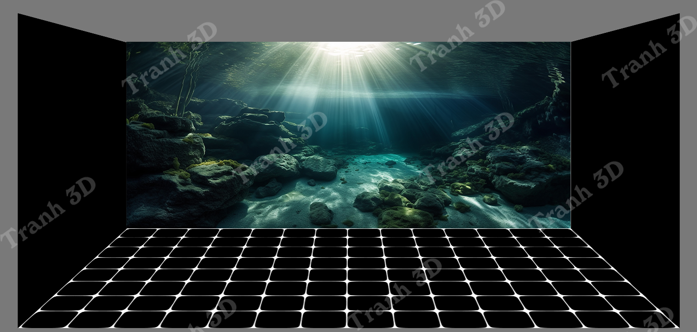 Nền Đen -Tranh 3D  Dán Hồ Cá - Decal Dán Hồ- Cá Cảnh Thiên Phước