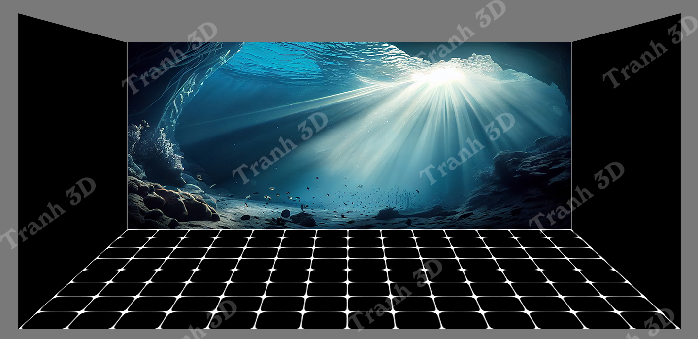 Nền Đen -Tranh 3D  Dán Hồ Cá - Decal Dán Hồ- Cá Cảnh Thiên Phước