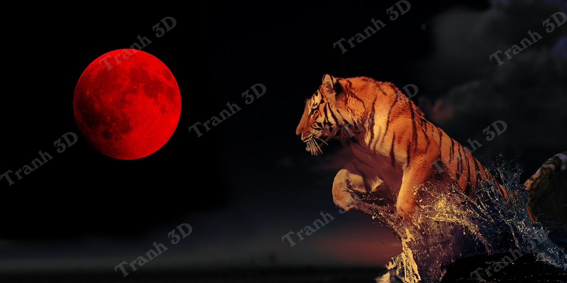 Tranh Con Hổ - Ngựa - Công-Tranh 3D  Dán Hồ Cá - Decal Dán Hồ- Cá Cảnh Thiên Phước