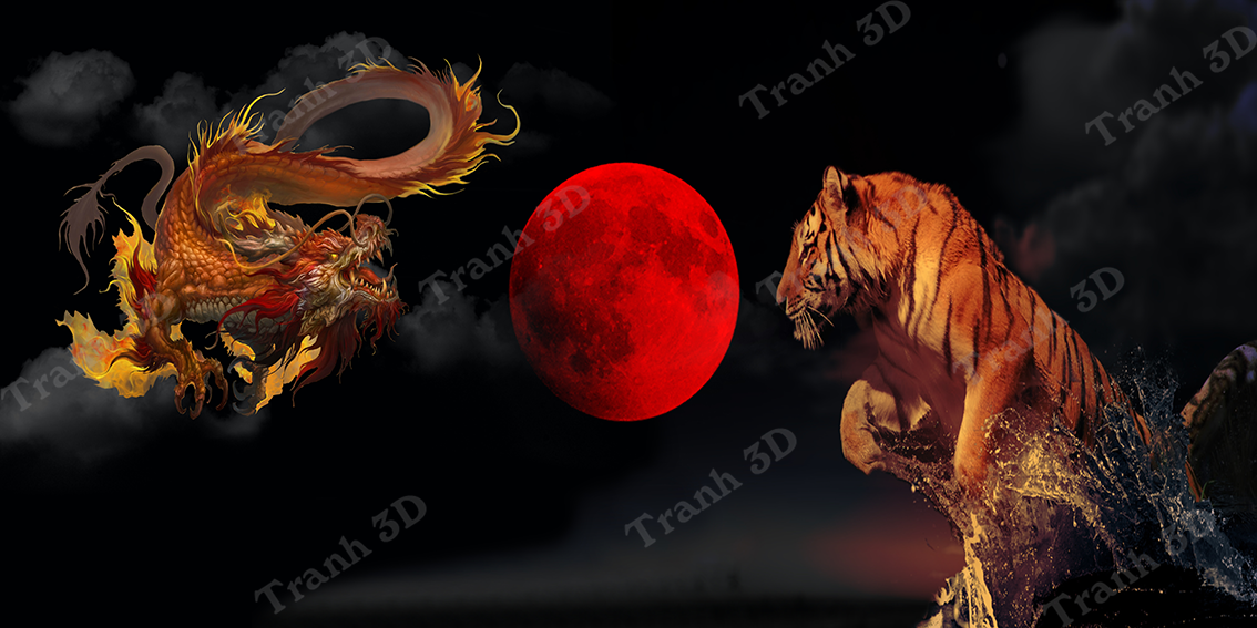 Tranh Con Hổ - Ngựa - Công-Tranh 3D  Dán Hồ Cá - Decal Dán Hồ- Cá Cảnh Thiên Phước