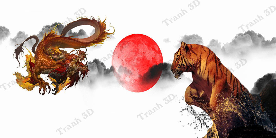 Tranh Con Hổ - Ngựa - Công-Tranh 3D  Dán Hồ Cá - Decal Dán Hồ- Cá Cảnh Thiên Phước