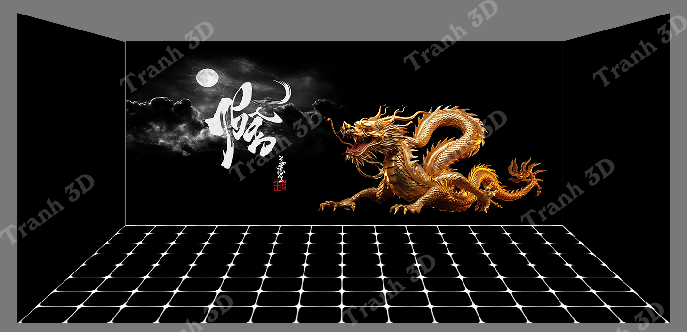 Nền Đen -Tranh 3D  Dán Hồ Cá - Decal Dán Hồ- Cá Cảnh Thiên Phước