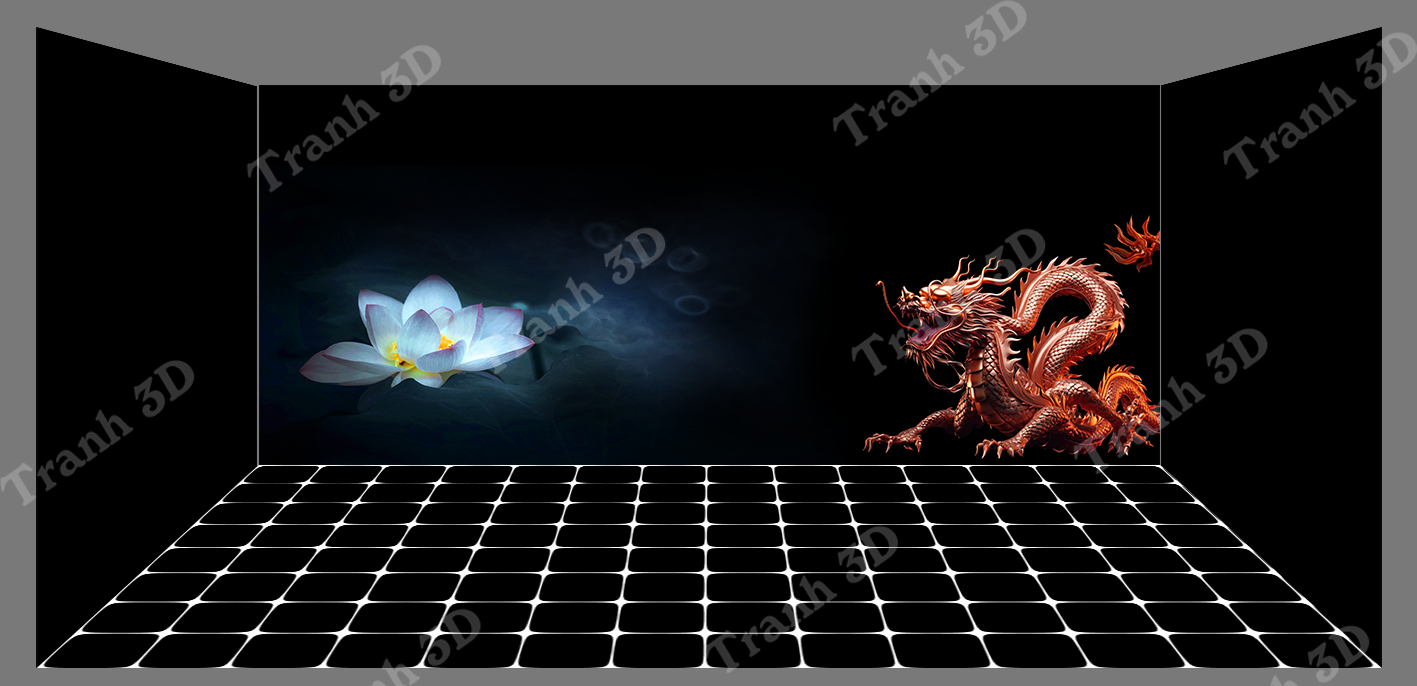 Nền Đen -Tranh 3D  Dán Hồ Cá - Decal Dán Hồ- Cá Cảnh Thiên Phước