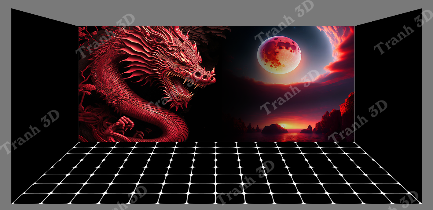 Nền Đen -Tranh 3D  Dán Hồ Cá - Decal Dán Hồ- Cá Cảnh Thiên Phước