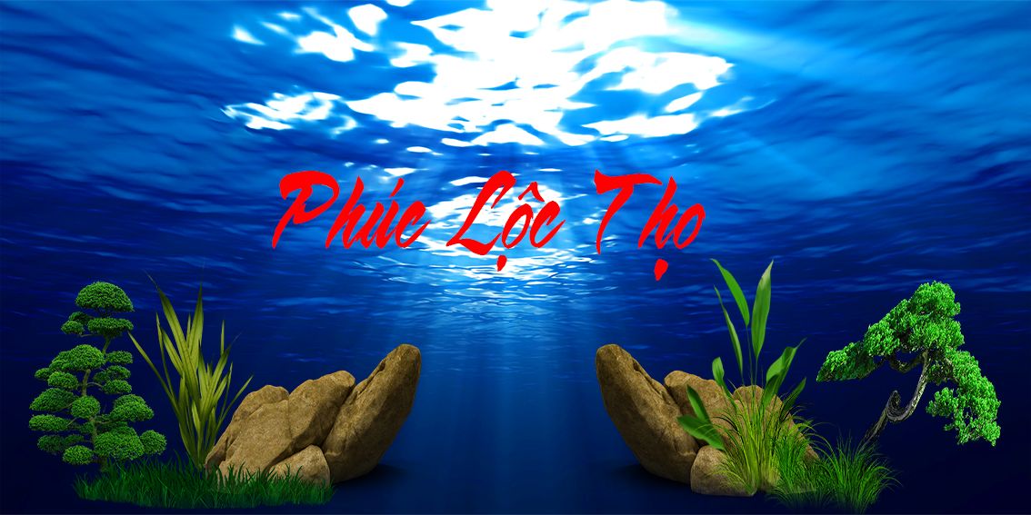 Tranh Chữ Thư Pháp-Tranh 3D  Dán Hồ Cá - Decal Dán Hồ- Cá Cảnh Thiên Phước