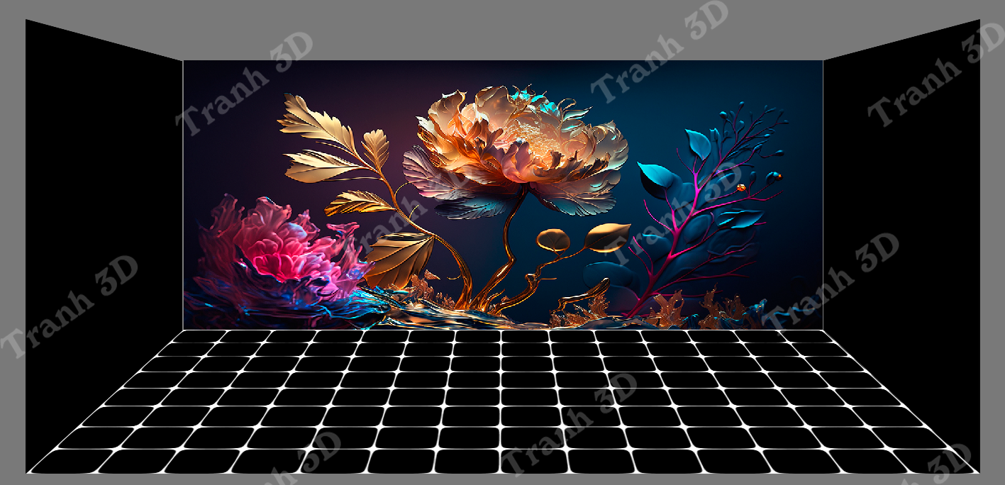 Nền Đen -Tranh 3D  Dán Hồ Cá - Decal Dán Hồ- Cá Cảnh Thiên Phước