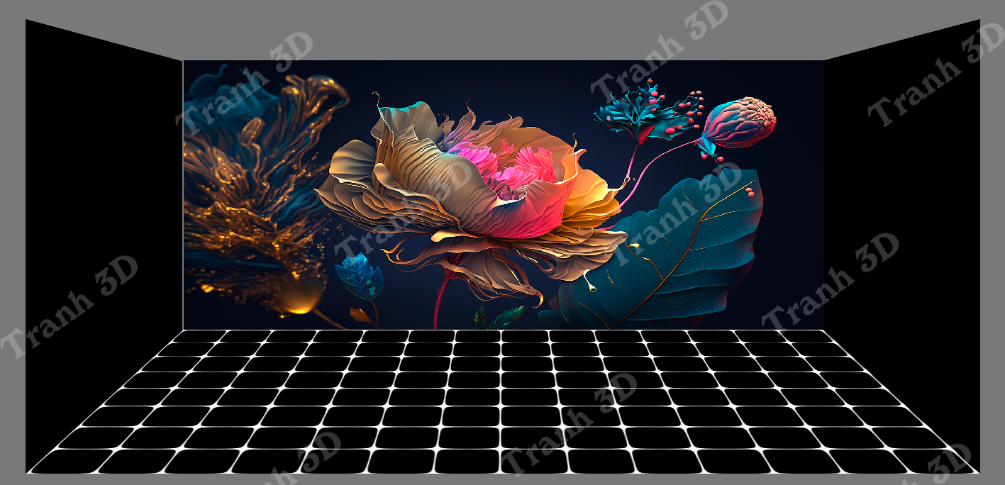 Nền Đen -Tranh 3D  Dán Hồ Cá - Decal Dán Hồ- Cá Cảnh Thiên Phước