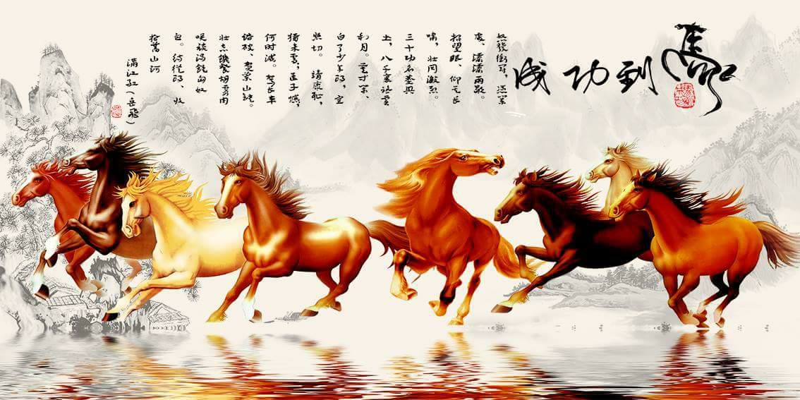 Tranh Con Hổ - Ngựa - Công-Tranh 3D  Dán Hồ Cá - Decal Dán Hồ- Cá Cảnh Thiên Phước