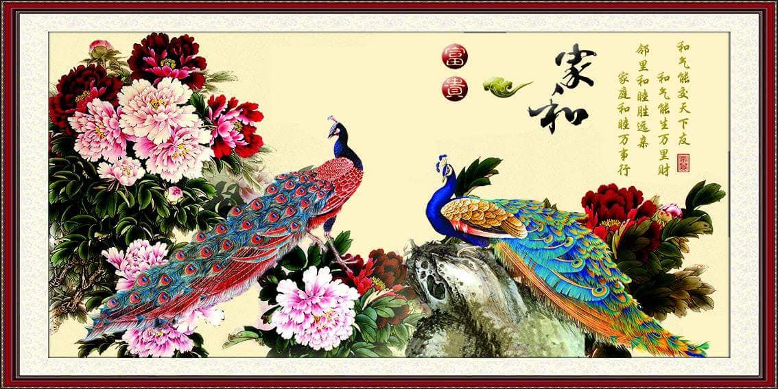 Tranh Con Hổ - Ngựa - Công-Tranh 3D  Dán Hồ Cá - Decal Dán Hồ- Cá Cảnh Thiên Phước
