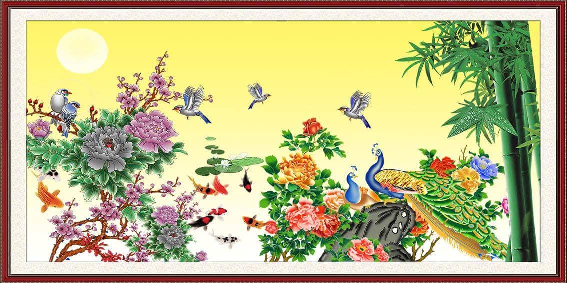 Tranh Con Hổ - Ngựa - Công-Tranh 3D  Dán Hồ Cá - Decal Dán Hồ- Cá Cảnh Thiên Phước