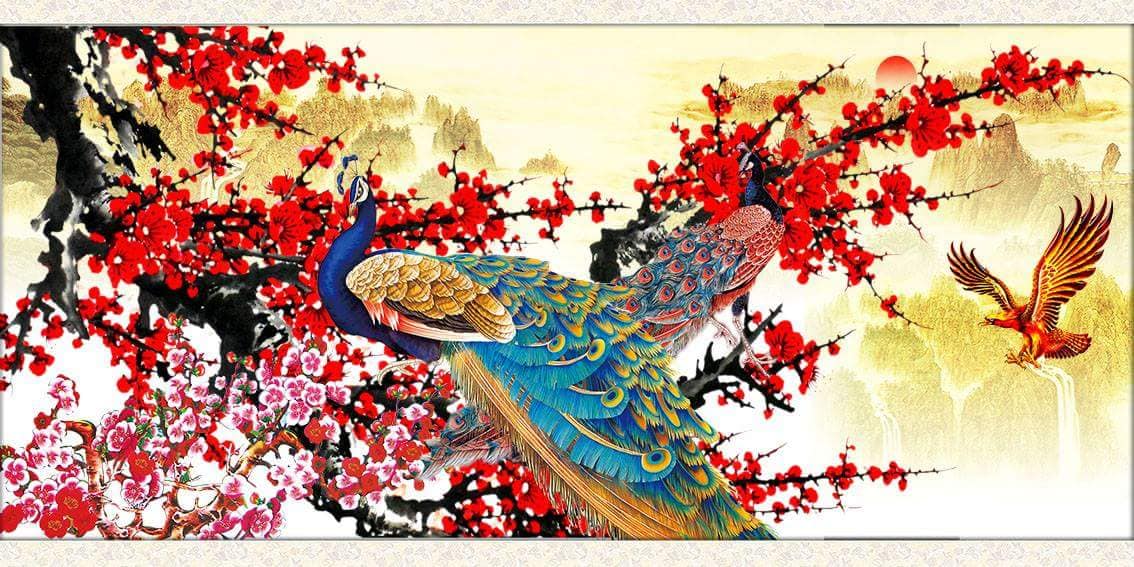 Tranh Con Hổ - Ngựa - Công-Tranh 3D  Dán Hồ Cá - Decal Dán Hồ- Cá Cảnh Thiên Phước