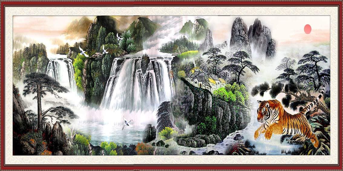 Tranh Con Hổ - Ngựa - Công-Tranh 3D  Dán Hồ Cá - Decal Dán Hồ- Cá Cảnh Thiên Phước