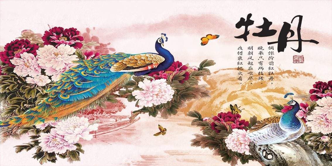Tranh Con Hổ - Ngựa - Công-Tranh 3D  Dán Hồ Cá - Decal Dán Hồ- Cá Cảnh Thiên Phước