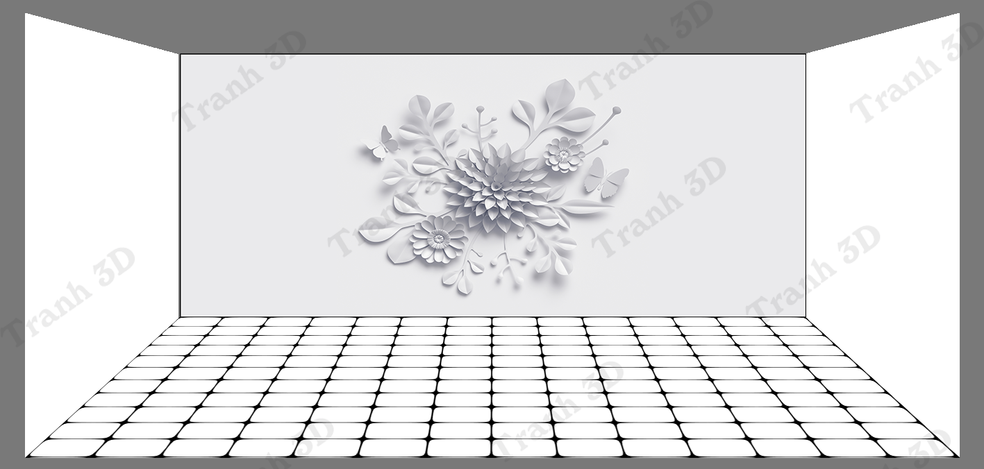 Nền Trắng-Tranh 3D  Dán Hồ Cá - Decal Dán Hồ- Cá Cảnh Thiên Phước