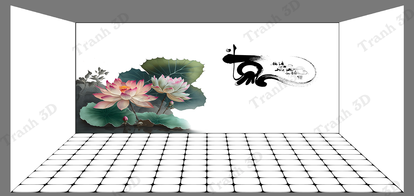 Nền Trắng-Tranh 3D  Dán Hồ Cá - Decal Dán Hồ- Cá Cảnh Thiên Phước