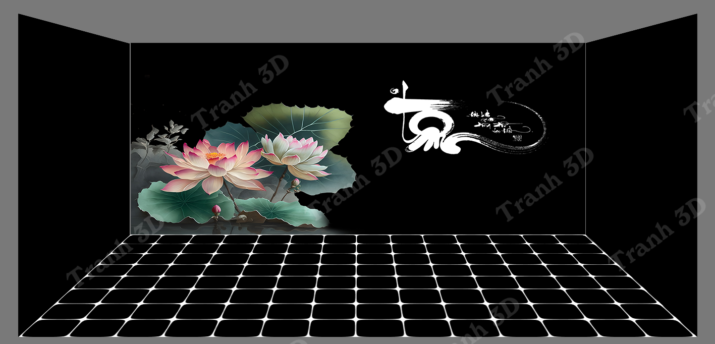 Nền Đen -Tranh 3D  Dán Hồ Cá - Decal Dán Hồ- Cá Cảnh Thiên Phước