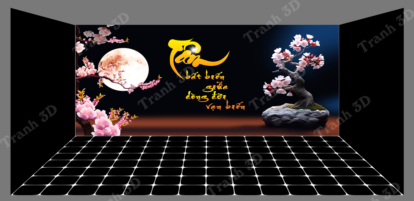 Nền Đen -Tranh 3D  Dán Hồ Cá - Decal Dán Hồ- Cá Cảnh Thiên Phước