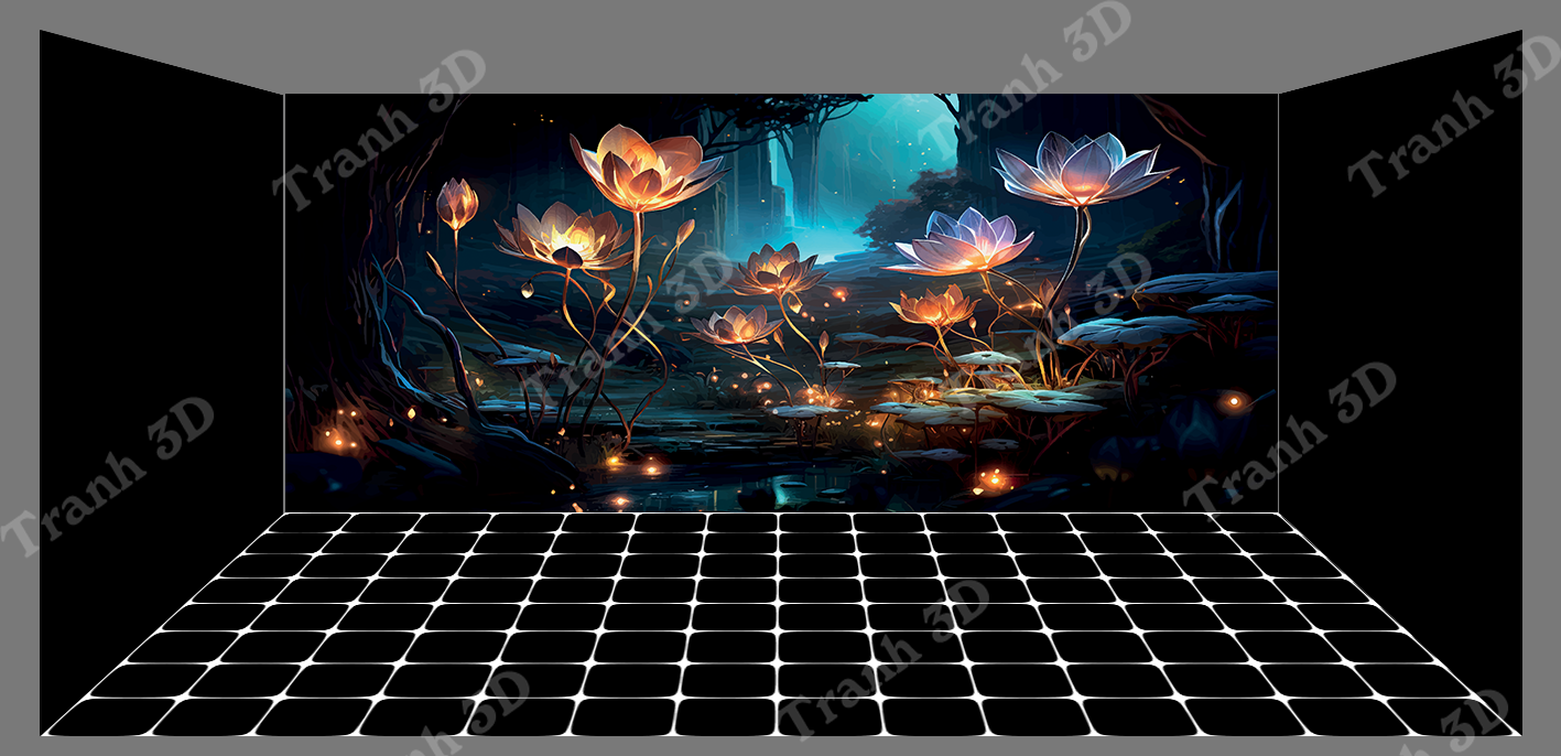 Nền Đen -Tranh 3D  Dán Hồ Cá - Decal Dán Hồ- Cá Cảnh Thiên Phước