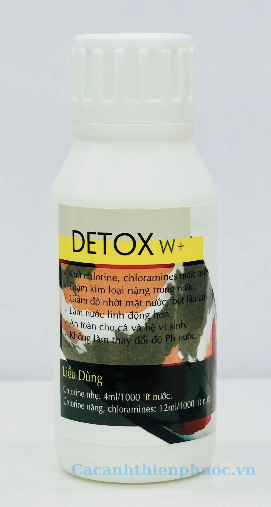 Detox W+ Khử Clo Giảm Kim Loại Nặng Cho Hồ Cá Koi 100Ml- Cá Cảnh Thiên Phước