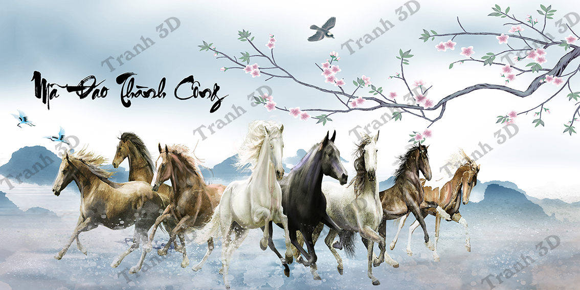 Tranh Con Hổ - Ngựa - Công-Tranh 3D  Dán Hồ Cá - Decal Dán Hồ- Cá Cảnh Thiên Phước