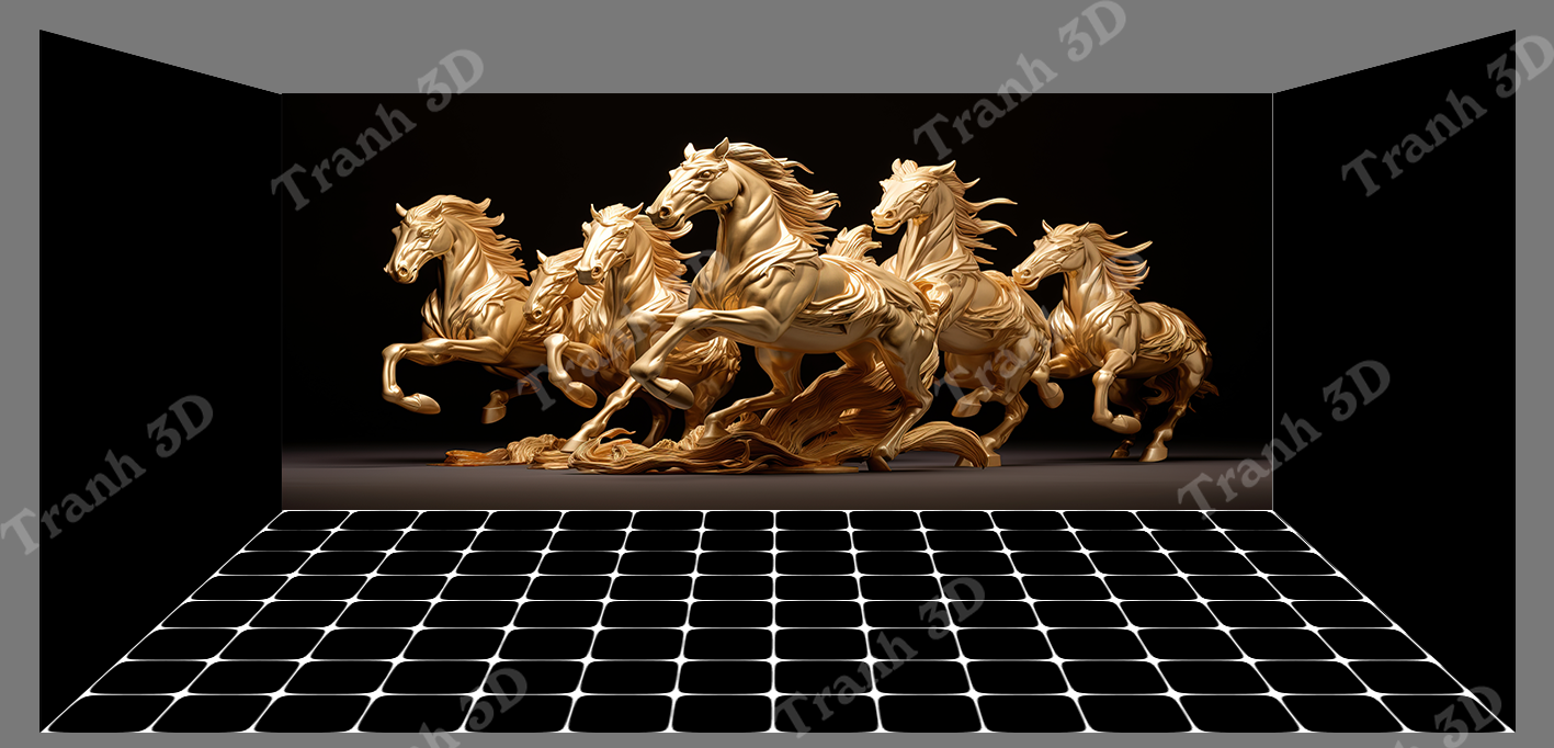 Tranh Con Hổ - Ngựa - Công-Tranh 3D  Dán Hồ Cá - Decal Dán Hồ- Cá Cảnh Thiên Phước