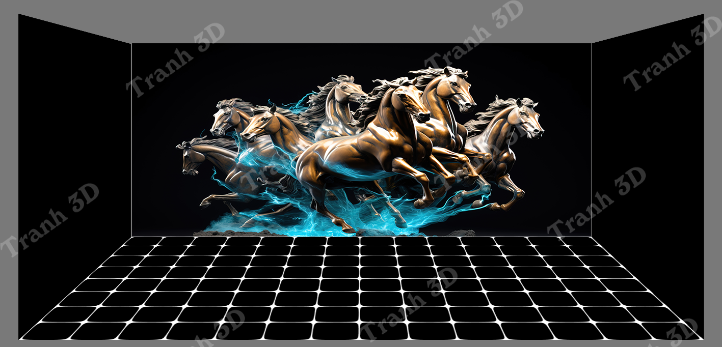 Tranh Con Hổ - Ngựa - Công-Tranh 3D  Dán Hồ Cá - Decal Dán Hồ- Cá Cảnh Thiên Phước
