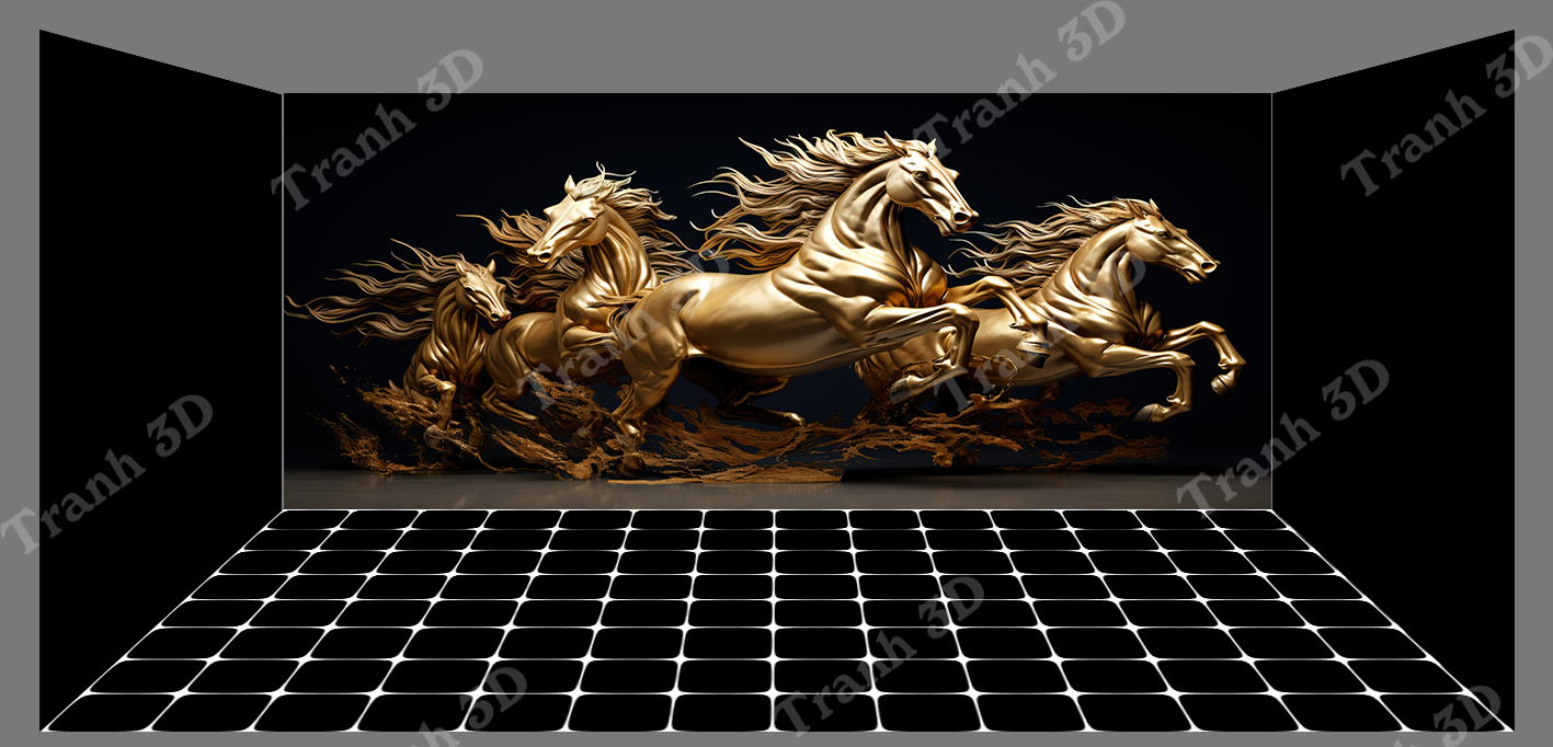 Tranh Con Hổ - Ngựa - Công-Tranh 3D  Dán Hồ Cá - Decal Dán Hồ- Cá Cảnh Thiên Phước