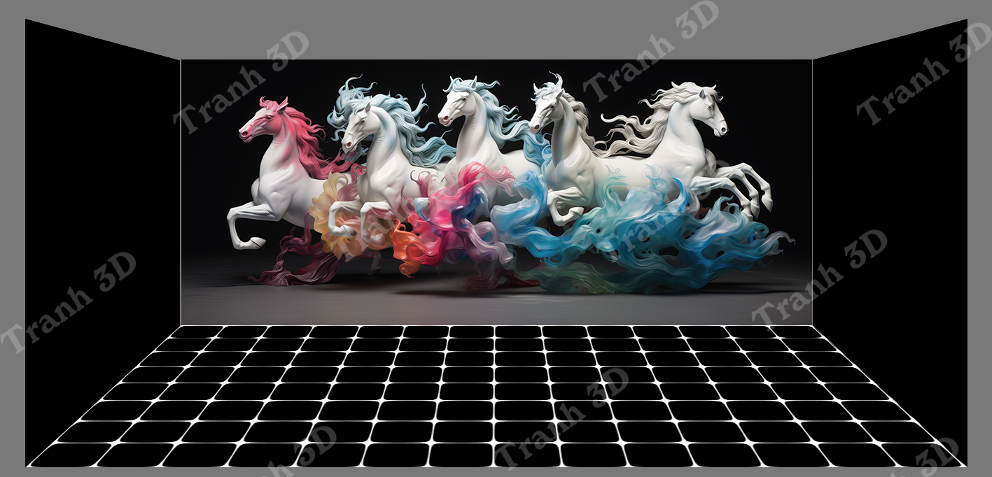 Tranh Con Hổ - Ngựa - Công-Tranh 3D  Dán Hồ Cá - Decal Dán Hồ- Cá Cảnh Thiên Phước
