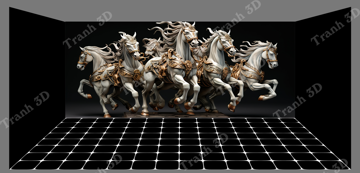 Tranh Con Hổ - Ngựa - Công-Tranh 3D  Dán Hồ Cá - Decal Dán Hồ- Cá Cảnh Thiên Phước