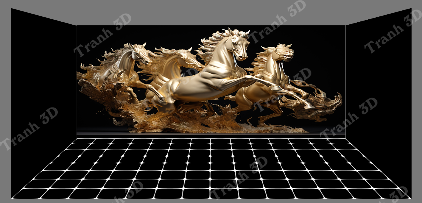 Tranh Con Hổ - Ngựa - Công-Tranh 3D  Dán Hồ Cá - Decal Dán Hồ- Cá Cảnh Thiên Phước