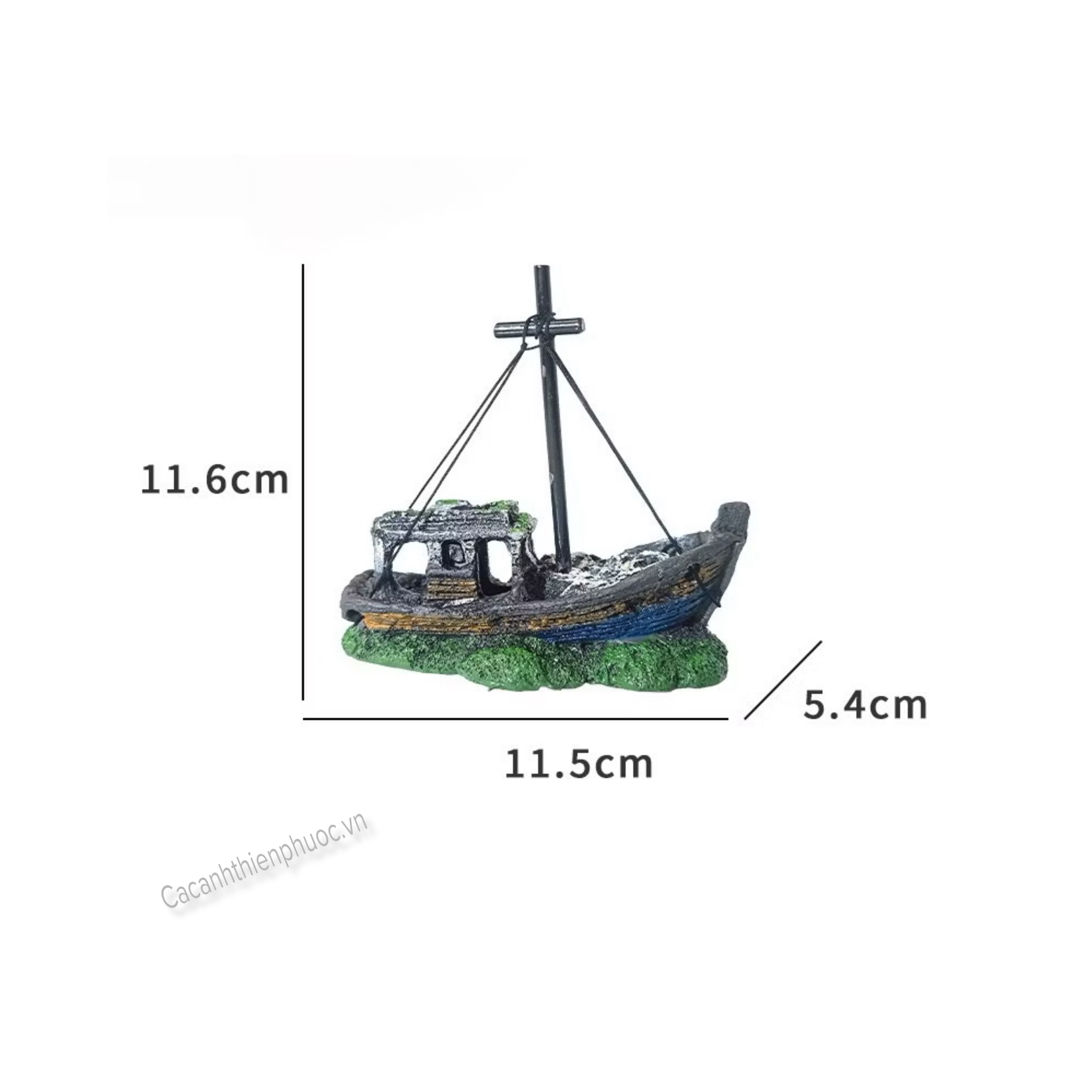 Chiếc Thuyền Ngoài Xa Trang Trí Hồ Thủy Sinh- Cá Cảnh Thiên Phước