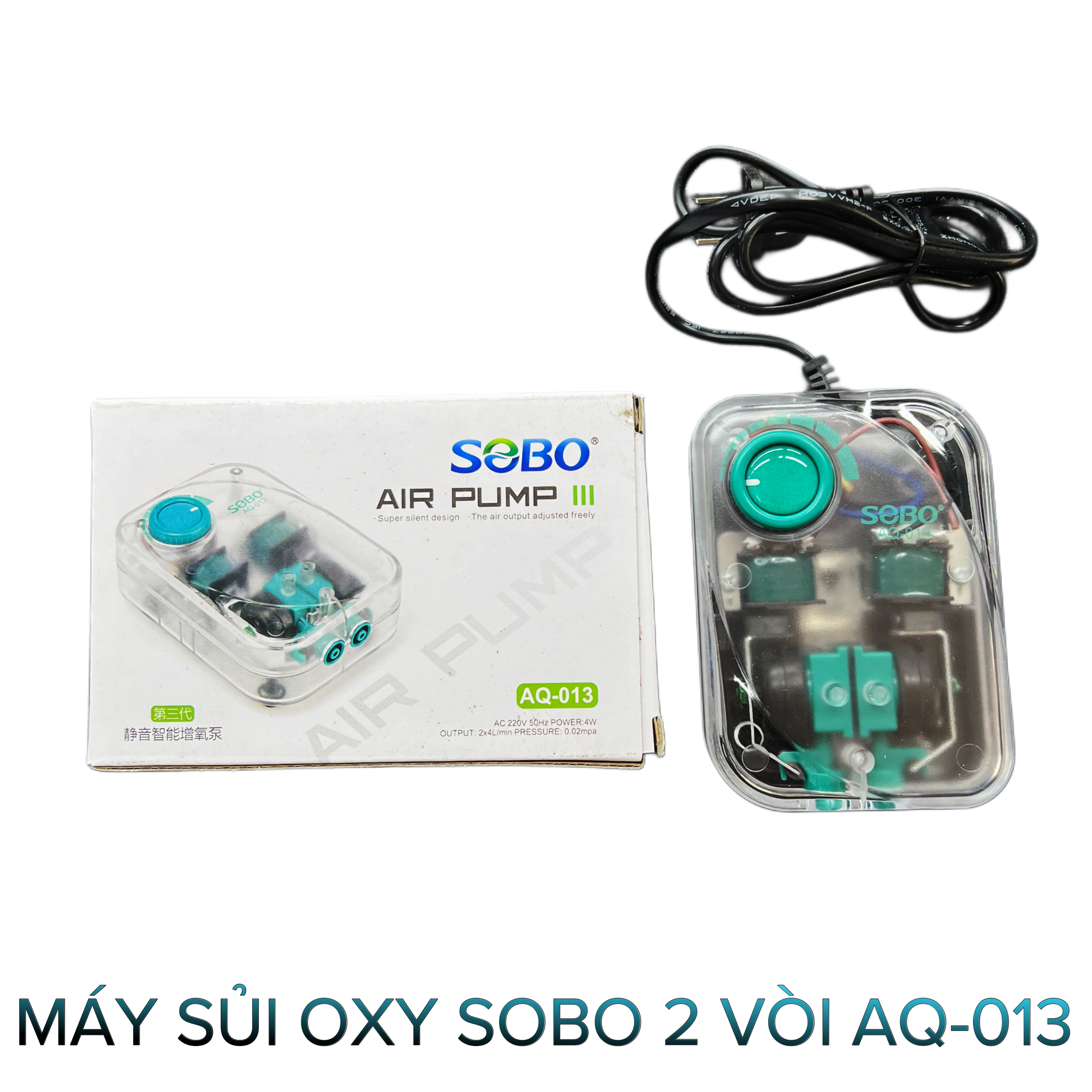 Máy Sủi Oxy Sobo 2 Vòi Aq 013- Máy Sủi Oxy- Cá Cảnh Thiên Phước