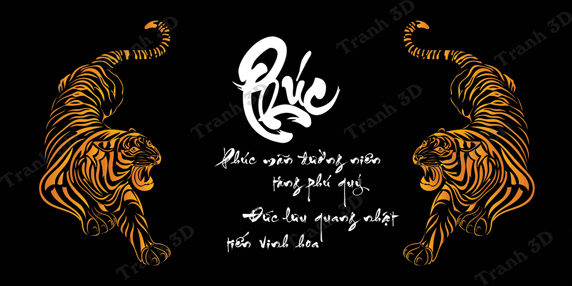 Tranh Con Hổ - Ngựa - Công-Tranh 3D  Dán Hồ Cá - Decal Dán Hồ- Cá Cảnh Thiên Phước